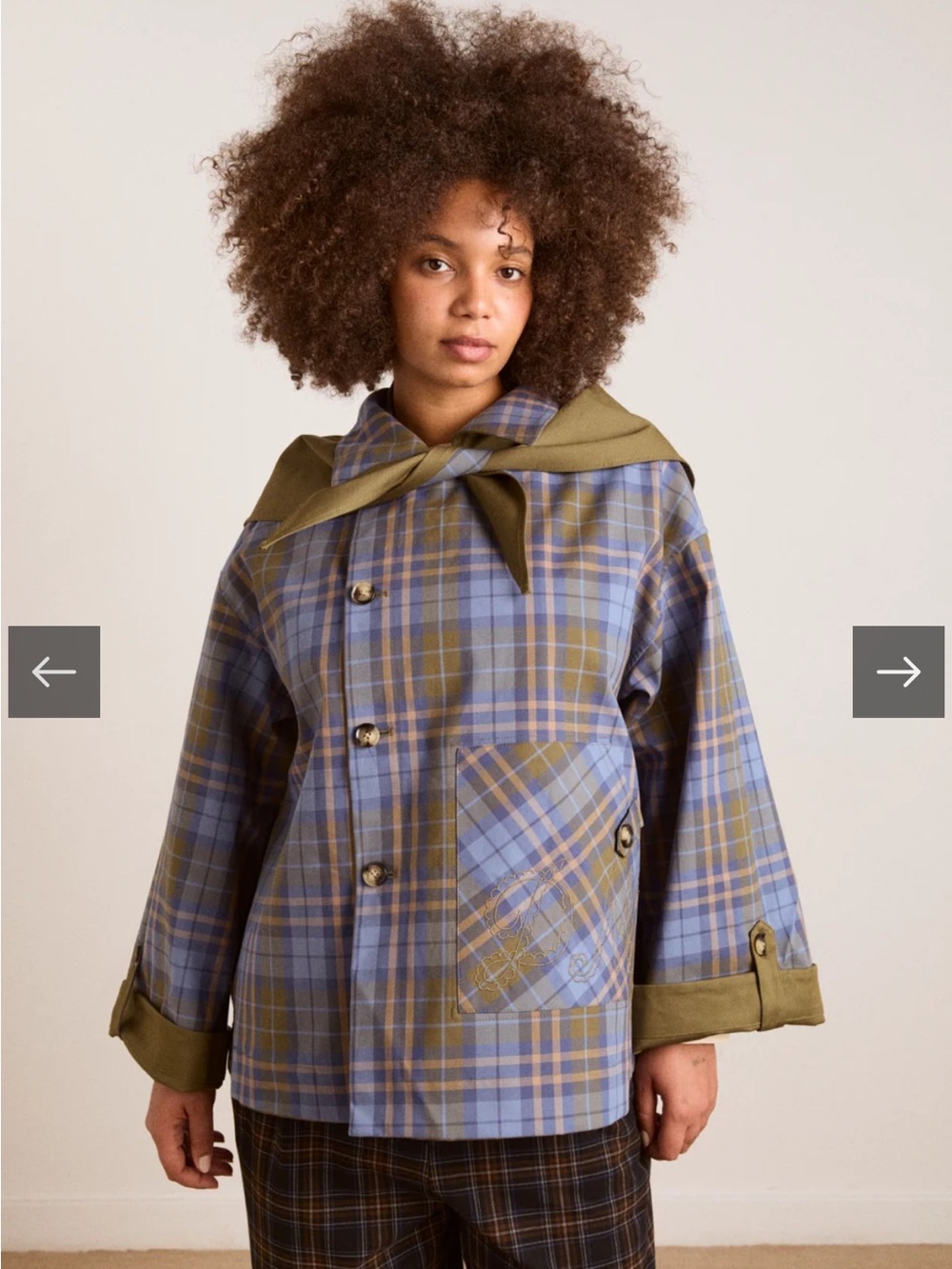 NWT Damson Madder Reversible Jerry Crop Trench Coat - Olive - Picture 2 of 11